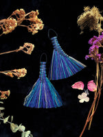 Malachite with Black Cord - Hawk Tail, Hand-Dyed Altar Broom 5-6"