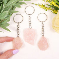 Natural Rose Quartz Keychain