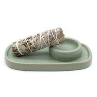 Sage Green Ceramic Palo Santo Burner (6.5 in.)