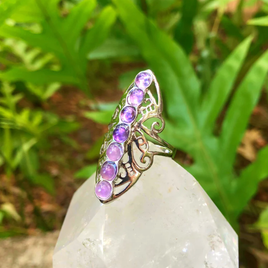 Amethyst Bohemian-Style Gemstone Ring
