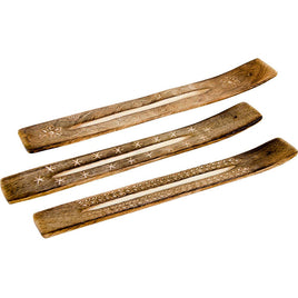 Antique Style Carved Wood Incense Holder