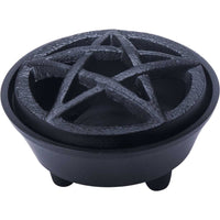 Pentacle Cast Iron-Incense Burner w/ Lid
