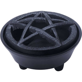 Pentacle Cast Iron-Incense Burner w/ Lid