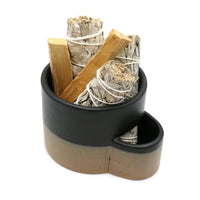 Black & Brown Ceramic Burner w/ Match Slot