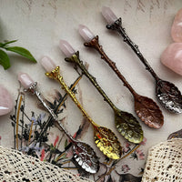 Gold Rose Quartz Crystal Spoon