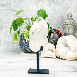 Crystal Quartz Point on Metal Stand