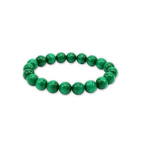 Light Malachite Beaded Bracelet - Zambia: 8mm
