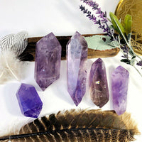 Amethyst Polished Double Crystal Points (200–300g) Small