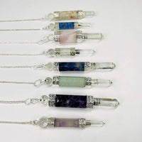 Sm Sodalite Crystal Quartz Point Pendulum