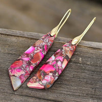 Pink/Red Regalite Dangle Earrings