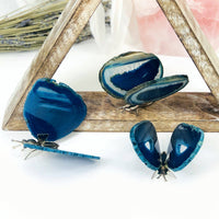 Black Butterfly Crystal Agate Druzy on Stand