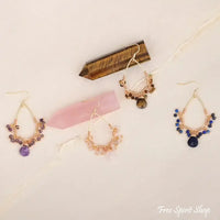 Rose Quartz Crystal Bead Drop Earrings