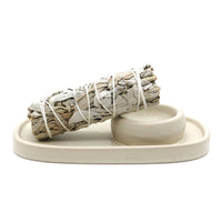 Antique Cream Ceramic Palo Santo Burner (6.5 in.)