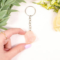 Natural Rose Quartz Keychain