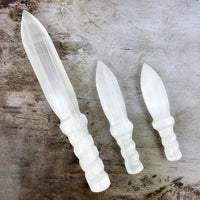Hand-Carved Crystal Selenite Knife - 25cm