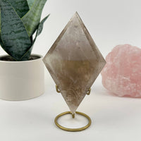 Smokey Quartz Crystal Diamond on Stand (#04)