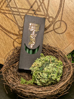 Forest Green Witches Finger Beeswax Spell Candles 4"