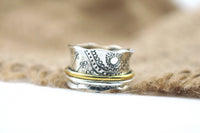 Sun Worship Sterling Silver Meditation Spinner Ring