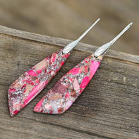 Pink/Red Regalite Dangle Earrings