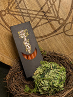 Orange Witches Finger Beeswax Spell Candles 4"