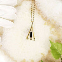 Gold Plated Pyramid Tourmaline Pendant - Tourmaline Jewelry