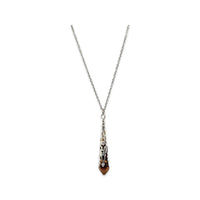 Tiger Eye Pointed - Stainless Steel Findings Necklace