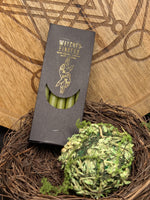 Spring Green Witches Finger Beeswax Spell Candles 4"