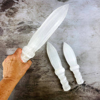 Hand-Carved Crystal Selenite Knife - 25cm