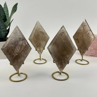Smokey Quartz Crystal Diamond on Stand (#04)