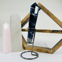 Sodalite Crystal Polished Point on Stand