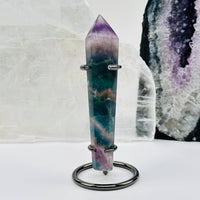 Crystal Wands on Metal Stand - Fluorite (300–400g)
