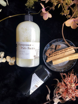 16 oz Liquid Opoponax + Palo Santo Castile Soap