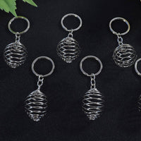 Silver Spiral Cage Keychain