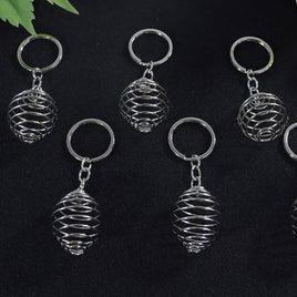 Silver Spiral Cage Keychain