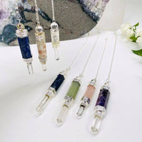 Green Aventurine Crystal Quartz Point Pendulum