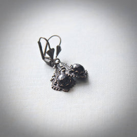 Black Onyx Small Victorian Drop Earrings