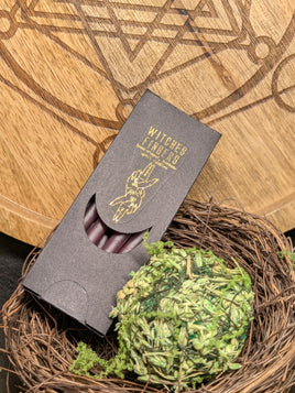 Purple Witches Finger Beeswax Spell Candles 4"