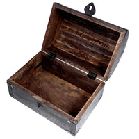 Wood Storage Box - Treasure Chest, Antique (9 × 6 × 6")