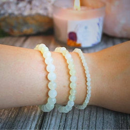 Green Jade Beaded Bracelet - Myanmar: 8mm