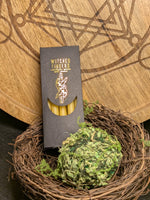 Yellow Witches Finger Beeswax Spell Candles 4"