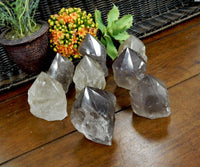 50-100g - Crystal Raw Smoky Quartz Semi-Polished Point