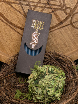 Indigo Witches Finger Beeswax Spell Candles 4"