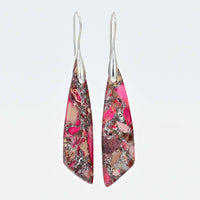 Pink/Red Regalite Dangle Earrings