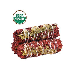 Dragon's Blood Sage Smudge Stick w/ Wildflower (4 in.)