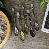 Silver Clear Quartz Herb Spoon