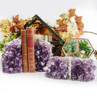 Amethyst Crystal Bookend Set - Medium