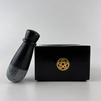 Pentacle Soapstone Mortar & Pestle (4 × 4 × 2.5"H)