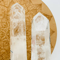Crystal Quartz Point with Phantoms on Stand (#04)