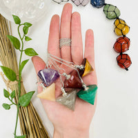 Amethyst Crystal Pendulum with Silver-Plated Chain