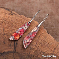 Pink/Red Regalite Dangle Earrings